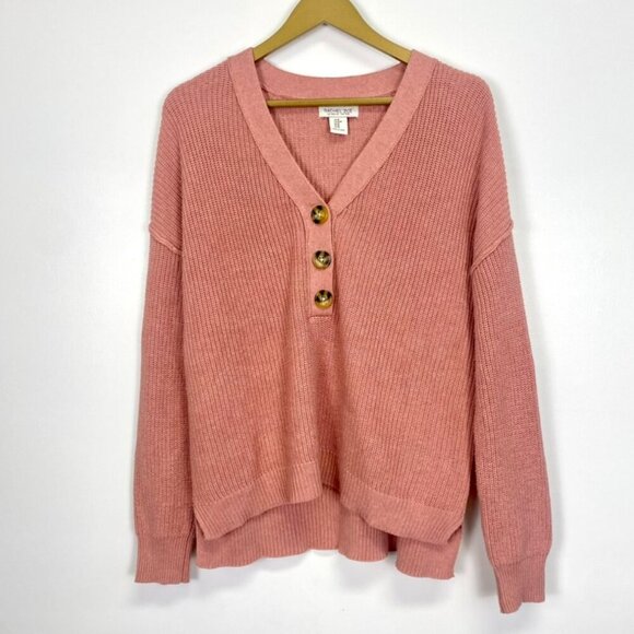 Rachel Zoe Pink Knit V Neck Sweater - Picture 1 of 11